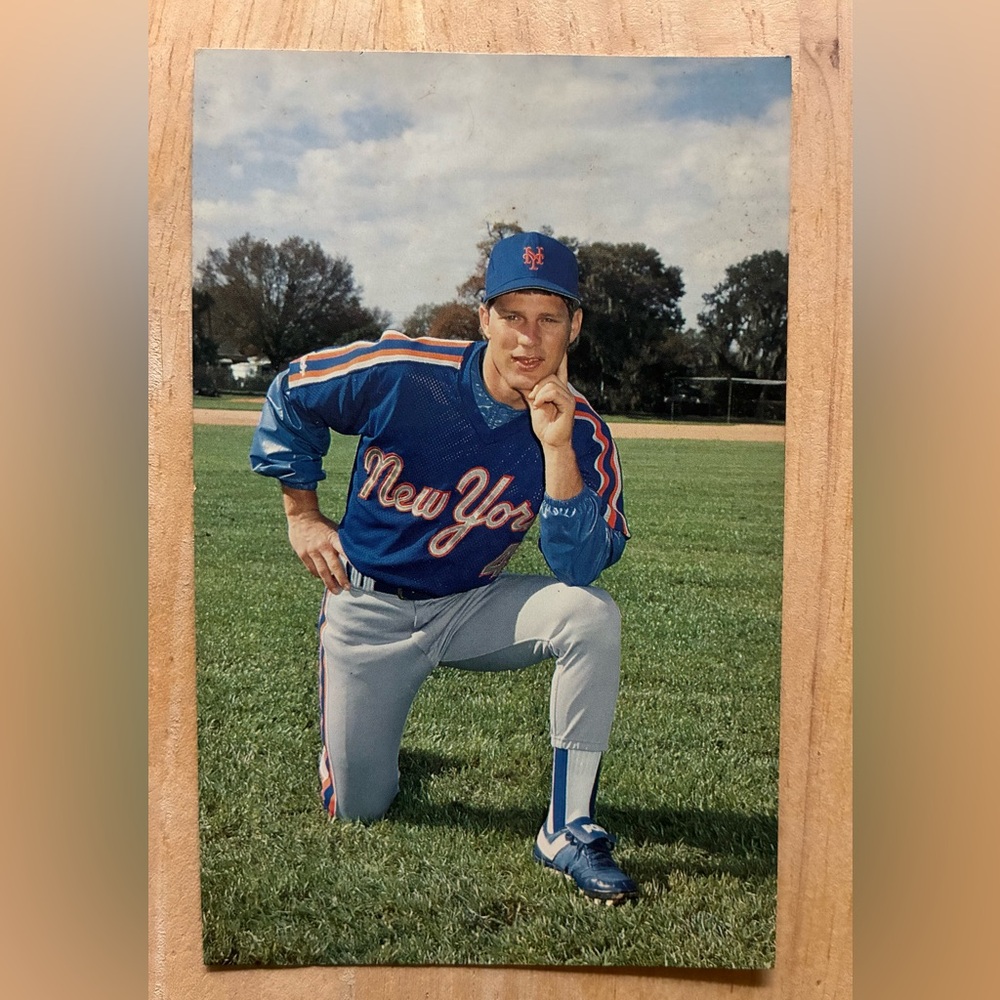 1987 Mets Barry Colla Postcards #3 Len Dykstra - NEW YORK MLB Vintage